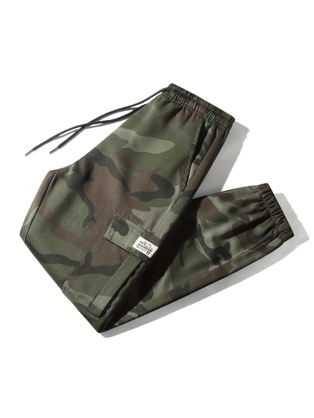 Men's Camouflage Cargo Pants - High-Waisted Loose-Fit Camo