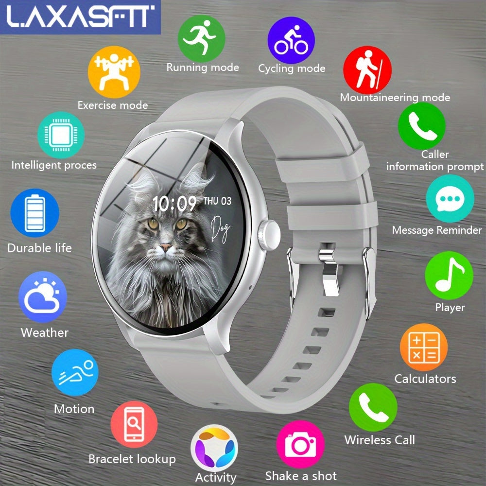 New Men's and Women's Sports Smartwatch, 1.52-inch Full Touch Screen with Call and Message Features, Activity Tracker, Pedometer, Multiple Sport Modes, Compatible with iOS/Android Devices, Minimalist Style, TPU Strap, Alloy C - The Superior Findings Depot