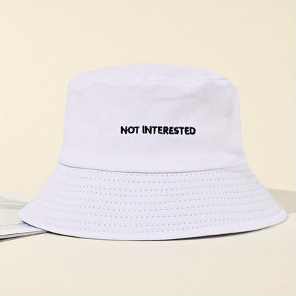 Embroidered Beach Bucket Hat - Lightweight, Solid Color, Sunscreen, Travel-Friendly Fisherman Cap for Outdoor Activities - Perfect for Beach, Travel, and Leisure