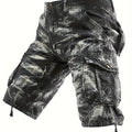 Men's Pure Tie-Dye Washed Outdoor Multi-Pocket Cargo Shorts