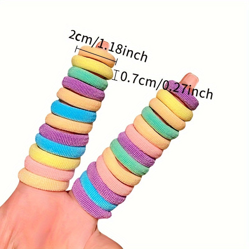 100 Pcs/Bag Children Cute Cartoon Elastic Hair Bands, Girls Lovely Srunchies Rubber Bands, Kid Hair Accessories, Ideal choice for Gifts - The Superior Findings Depot