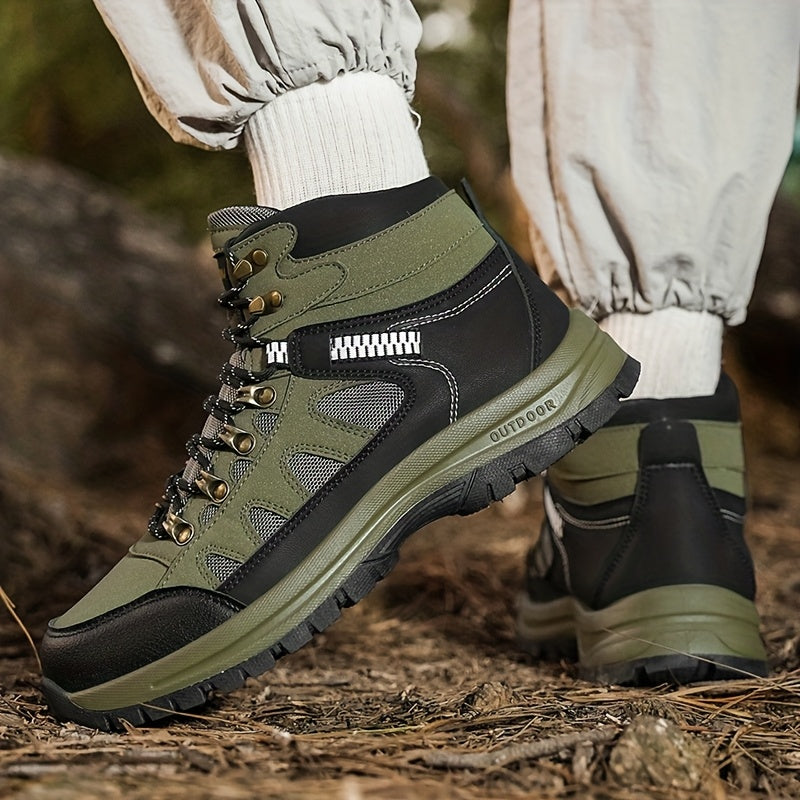 MAINALUN Men's All-Season High-Top Hiking Boots - Heavy-Duty