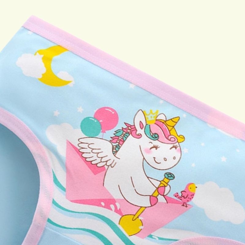 8-Pack Girls' Underwear - Pink Briefs Unicorn & Mermaid Print