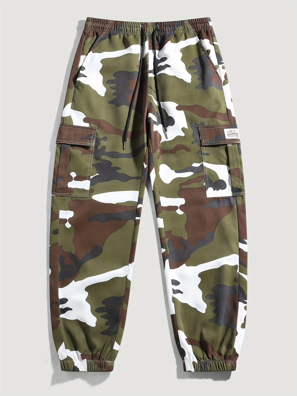 Men's Camouflage Cargo Pants - High-Waisted Loose-Fit Camo