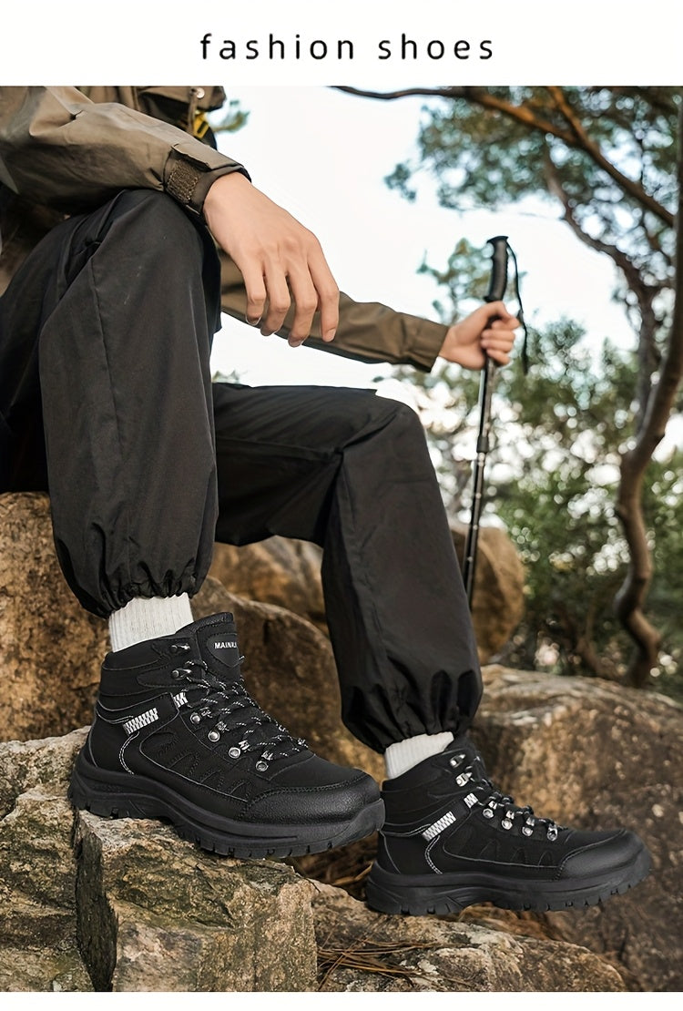 MAINALUN Men's All-Season High-Top Hiking Boots - Heavy-Duty