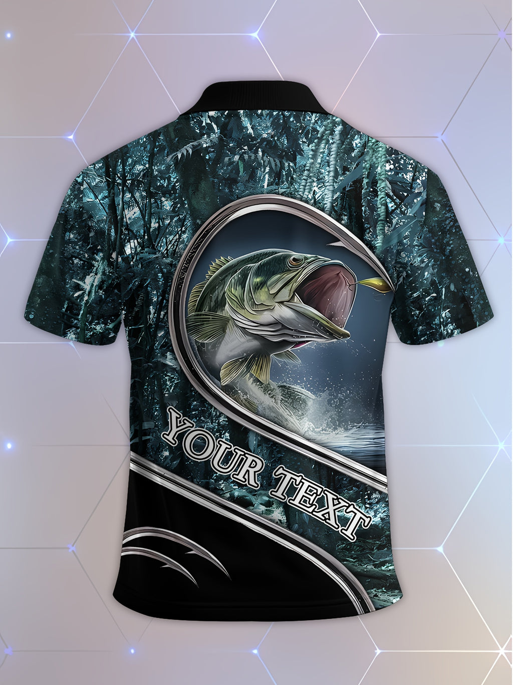 Customizable Men's Summer Polo - Tropical Fishing & Hook 3D Print