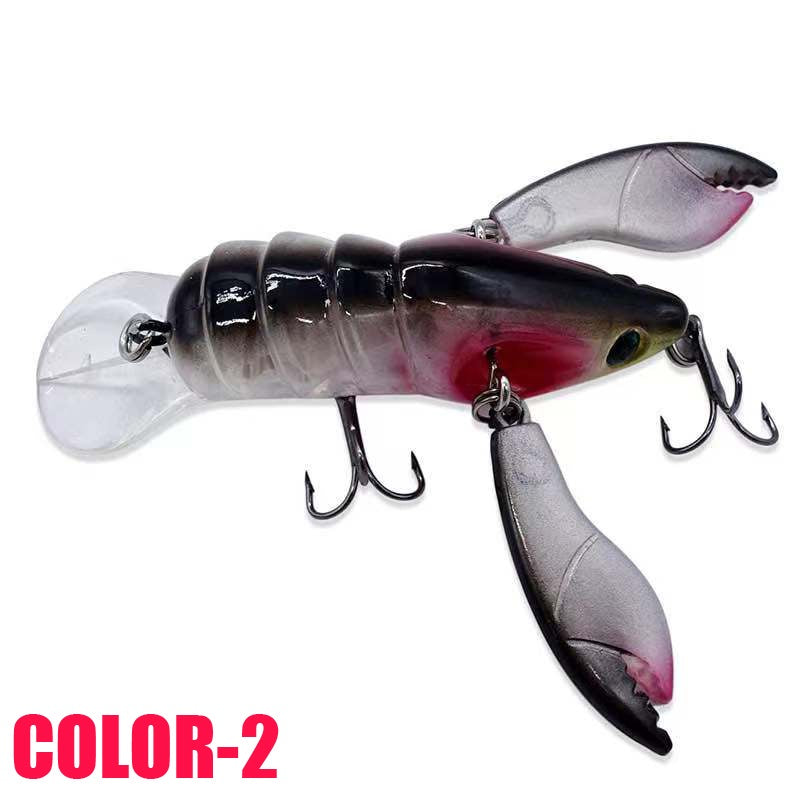 1pc ANFS Jointed Craw Lure - Realistic Artificial Fishing Bait with Multiple Hooks, Vibrant Red & Black Design, Durable ABS Material for Bass, Walleye, Crappie - Ideal for Christmas, Valentine'S Day, Father'S Day Gifts, Bass - The Superior Findings Depot