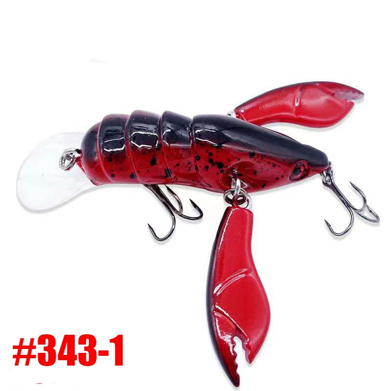 1pc ANFS Jointed Craw Lure - Realistic Artificial Fishing Bait with Multiple Hooks, Vibrant Red & Black Design, Durable ABS Material for Bass, Walleye, Crappie - Ideal for Christmas, Valentine'S Day, Father'S Day Gifts, Bass - The Superior Findings Depot