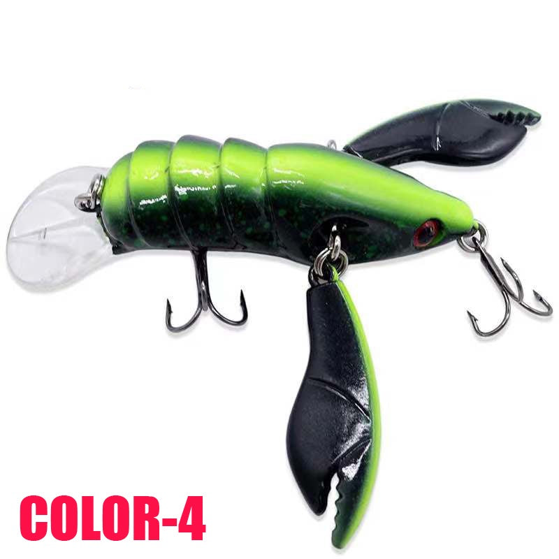 1pc ANFS Jointed Craw Lure - Realistic Artificial Fishing Bait with Multiple Hooks, Vibrant Red & Black Design, Durable ABS Material for Bass, Walleye, Crappie - Ideal for Christmas, Valentine'S Day, Father'S Day Gifts, Bass - The Superior Findings Depot