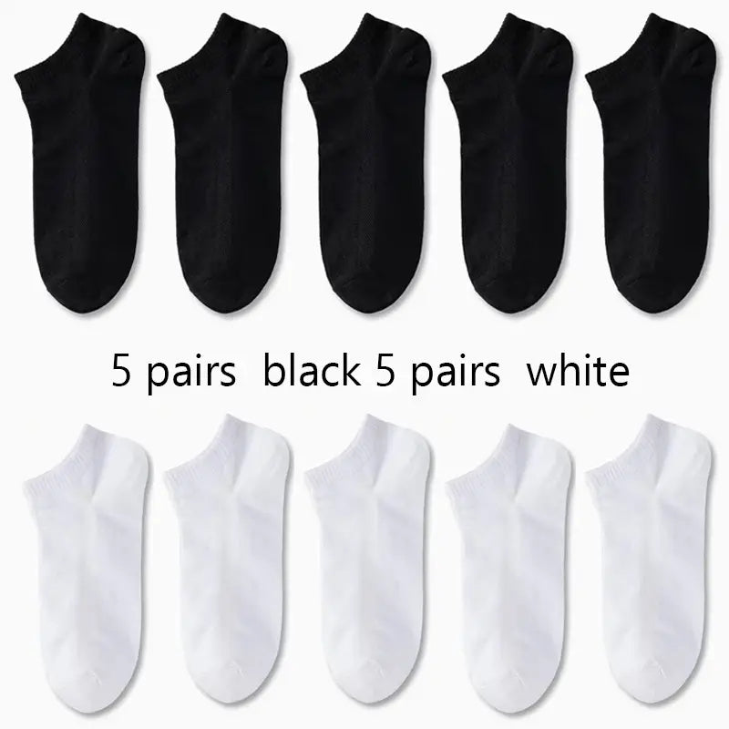 1/5/10/30 Pairs Men'S & Women'S Breathable Anti-Odor Socks - Moisture-Wicking Quick-Dry Summer Shorts, Black/White/Gray/Beige/Gray/White/Black/Gray/White/Gray/White/Gray/White/Gray/White/, Sweat-Resistant - The Superior Findings Depot