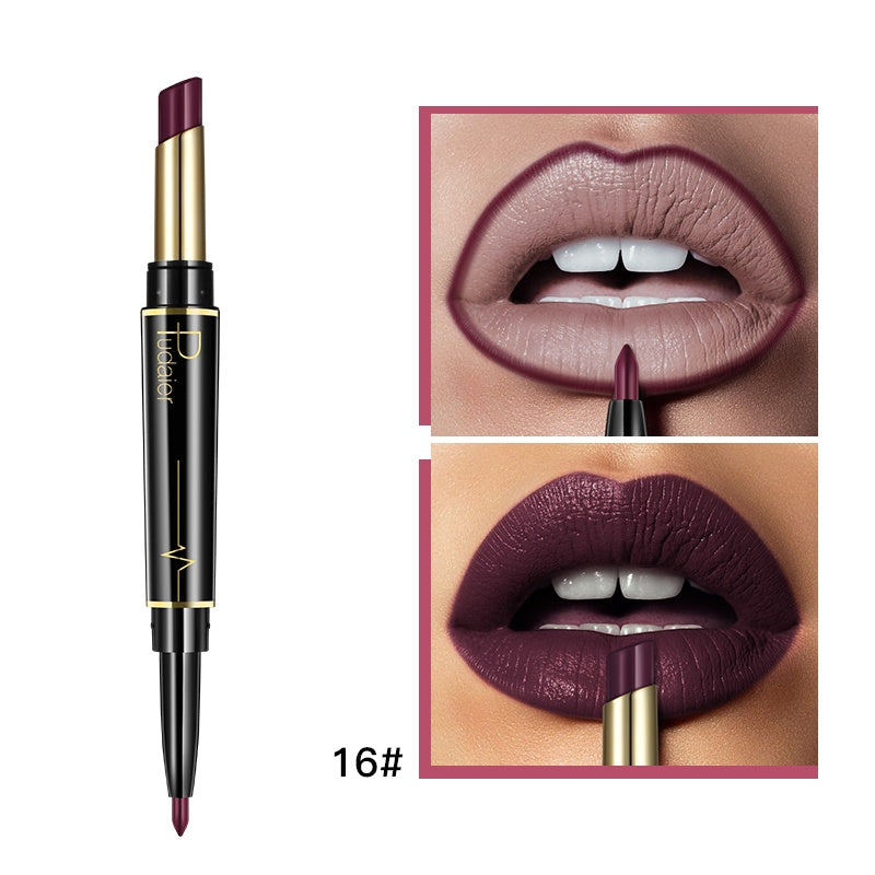 1pc 16 Color New Double Ended Nude Lasting Matte Waterproof Lipliner and Lipstick Pencils - The Superior Findings Depot
