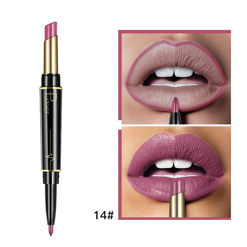 1pc 16 Color New Double Ended Nude Lasting Matte Waterproof Lipliner and Lipstick Pencils - The Superior Findings Depot