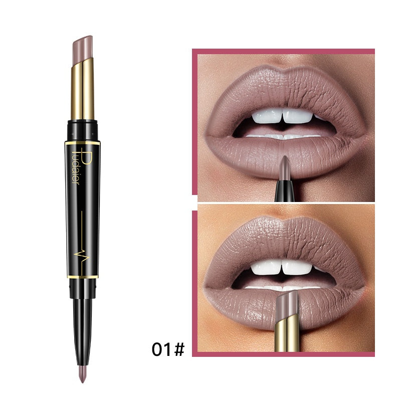 1pc 16 Color New Double Ended Nude Lasting Matte Waterproof Lipliner and Lipstick Pencils - The Superior Findings Depot