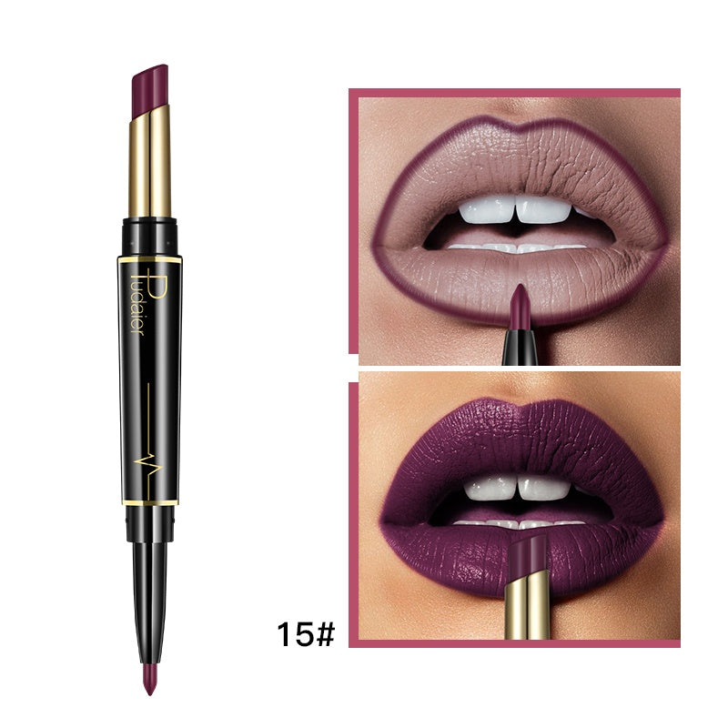 1pc 16 Color New Double Ended Nude Lasting Matte Waterproof Lipliner and Lipstick Pencils - The Superior Findings Depot