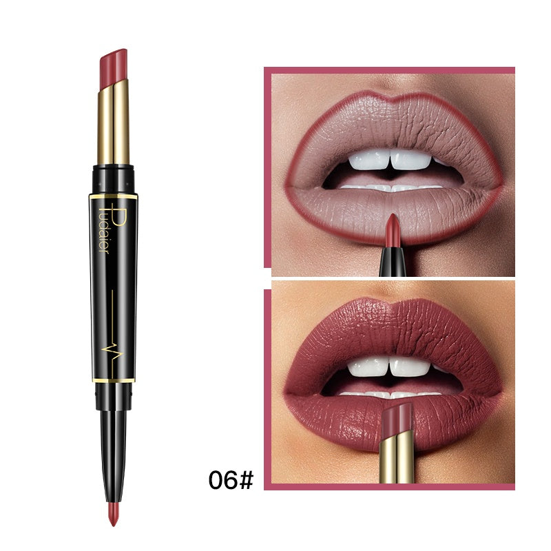 1pc 16 Color New Double Ended Nude Lasting Matte Waterproof Lipliner and Lipstick Pencils - The Superior Findings Depot
