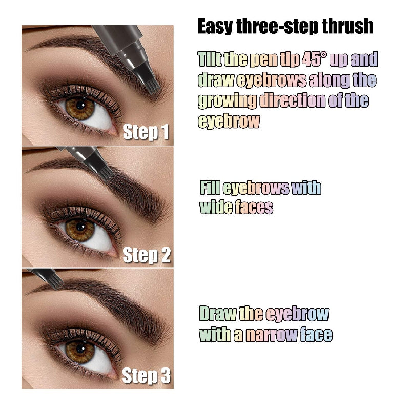Waterproof Eyebrow Pen, Microblading Eyebrow Pencil With 4 Split Head, Natural Looking Brows Makeup ( 5 Colors ) - The Superior Findings Depot