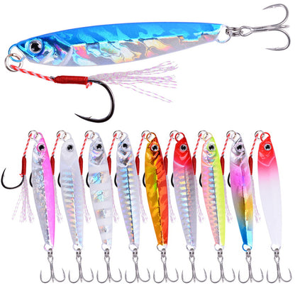 10pcs Premium Metal Casting Jig Lure - Realistic Slow-Shaking Action, Perfect For Saltwater Fishing - Available In 21g, 28g, And 40g Sizes