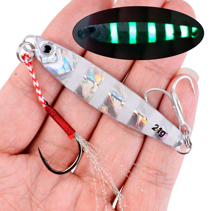 10pcs Premium Metal Casting Jig Lure - Realistic Slow-Shaking Action, Perfect For Saltwater Fishing - Available In 21g, 28g, And 40g Sizes