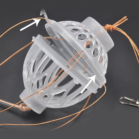 1pc High-Index Plastic Fishing Hooks Explosion Baits Cage Sea Box Hook Monsters - Six Strong Carbon Steel, Durable Plastics Carp Spherical Tackle Tools with Corrosion-Resistant Iron Construction for Smooth Catching Experience