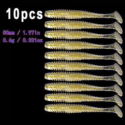 10pcs/Lot Soft Lures Silicone Worms Baits, Jigging Wobblers Izintambo Zokudoba, Ama-Swimbaits Okwenziwa Nge-Bass Carp Tackle, 5cm 6cm 7.5cm