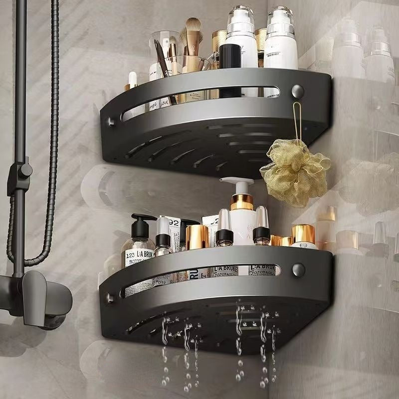2pcs Modern ABS Corner Shelves - Durable, No-Drill Bathroom Storage for Sink, Toilet & Shower Organization - The Superior Findings Depot