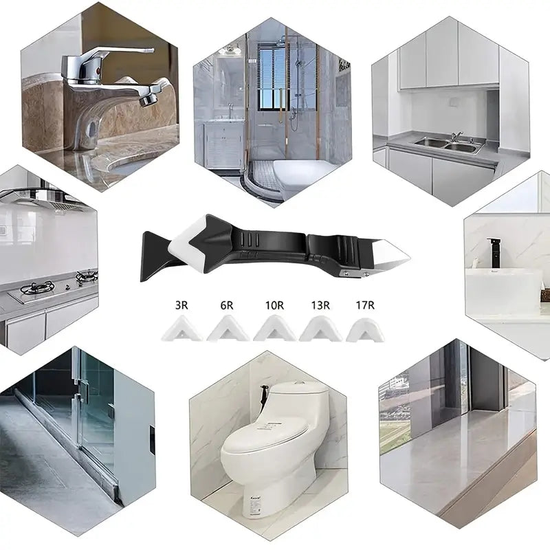 1pc 5 In 1 Caulk Remover Tools Kit, Grout Removal Tool, Sealant Finishing Tool, Glue Angle Scraper Tool For Window, Sink Renovations In Kitchens And Bathrooms - The Superior Findings Depot