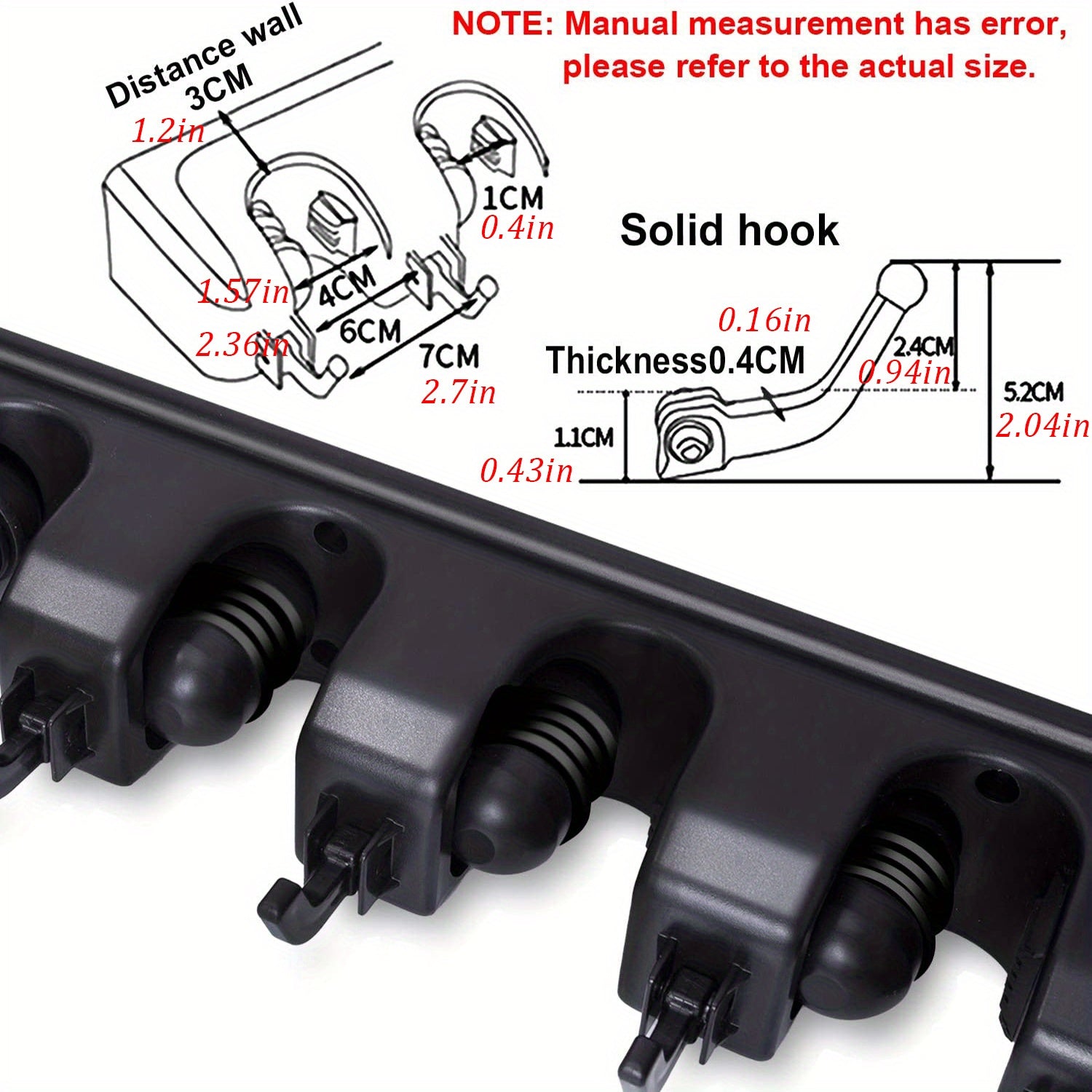1pc Broom Holder, Wall Mounted Garden Tool Organizer, Home Laundry Room, Closet, Shed, Garage Organization And Storage Utility Rack, 5 Slots & 6 Hooks - The Superior Findings Depot