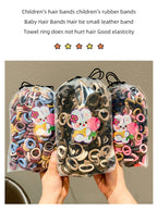 100 Pcs/Bag Children Cute Cartoon Elastic Hair Bands, Girls Lovely Srunchies Rubber Bands, Kid Hair Accessories, Ideal choice for Gifts - The Superior Findings Depot