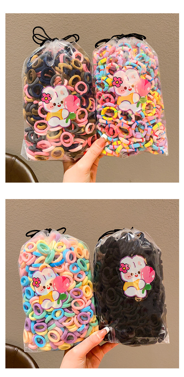 100 Pcs/Bag Children Cute Cartoon Elastic Hair Bands, Girls Lovely Srunchies Rubber Bands, Kid Hair Accessories, Ideal choice for Gifts - The Superior Findings Depot