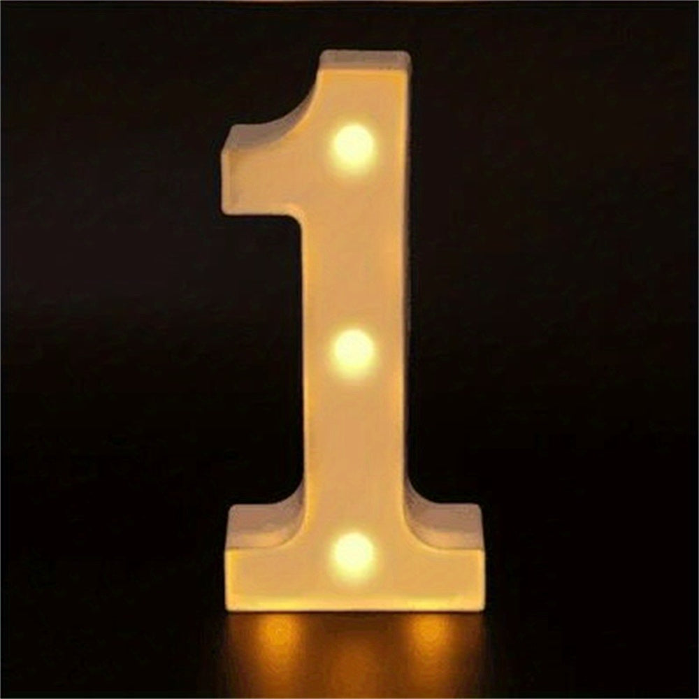 Charming 16cm LED Alphabet & Number Night Lights - Battery-Powered, Warm White Glow for Cozy Home Ambiance, Weddings, Birthdays, Christmas Decor - High-Quality, Easy to Install, Lights for Decoration - The Superior Findings Depot