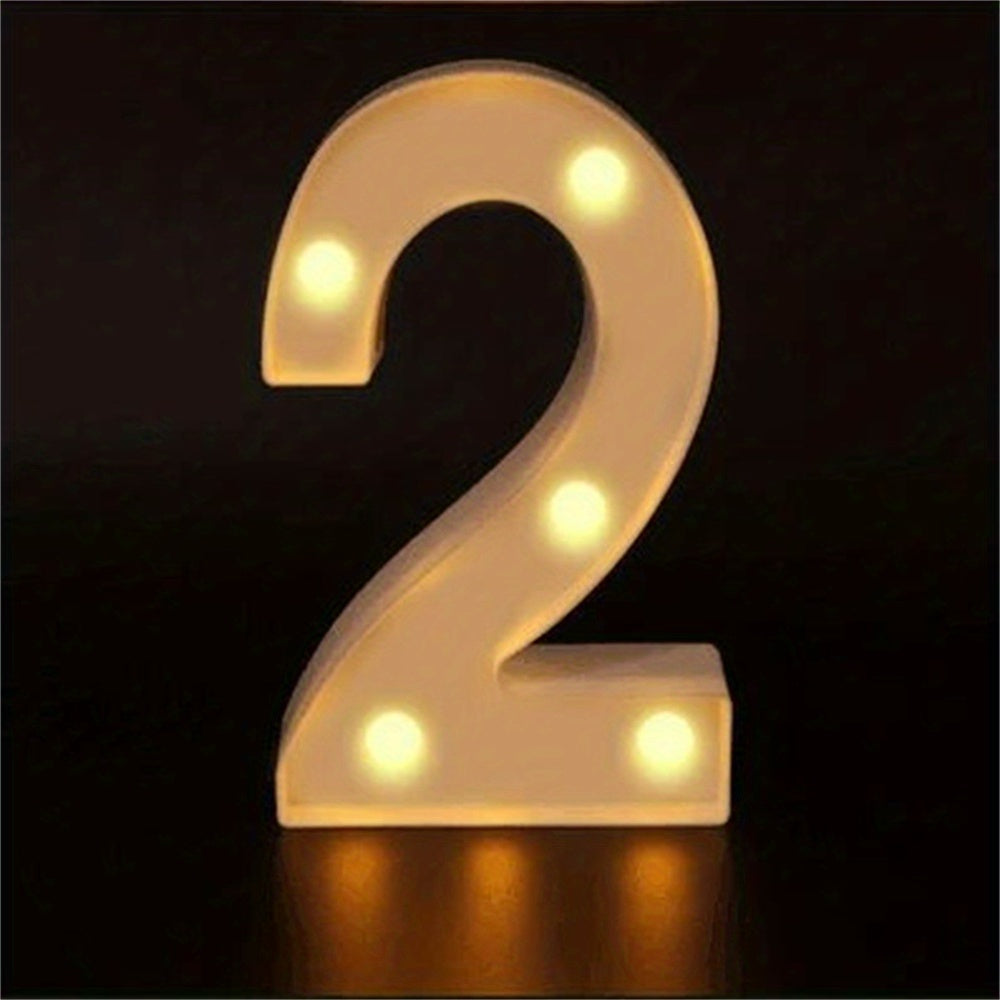 Charming 16cm LED Alphabet & Number Night Lights - Battery-Powered, Warm White Glow for Cozy Home Ambiance, Weddings, Birthdays, Christmas Decor - High-Quality, Easy to Install, Lights for Decoration - The Superior Findings Depot