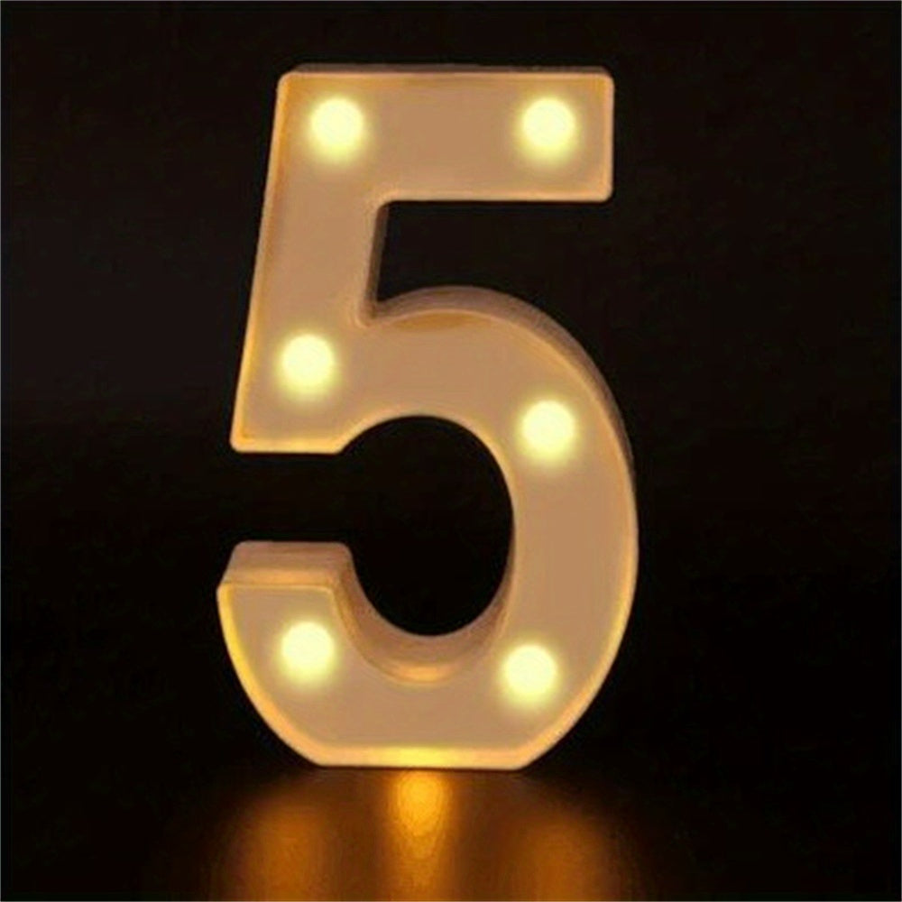 Charming 16cm LED Alphabet & Number Night Lights - Battery-Powered, Warm White Glow for Cozy Home Ambiance, Weddings, Birthdays, Christmas Decor - High-Quality, Easy to Install, Lights for Decoration - The Superior Findings Depot