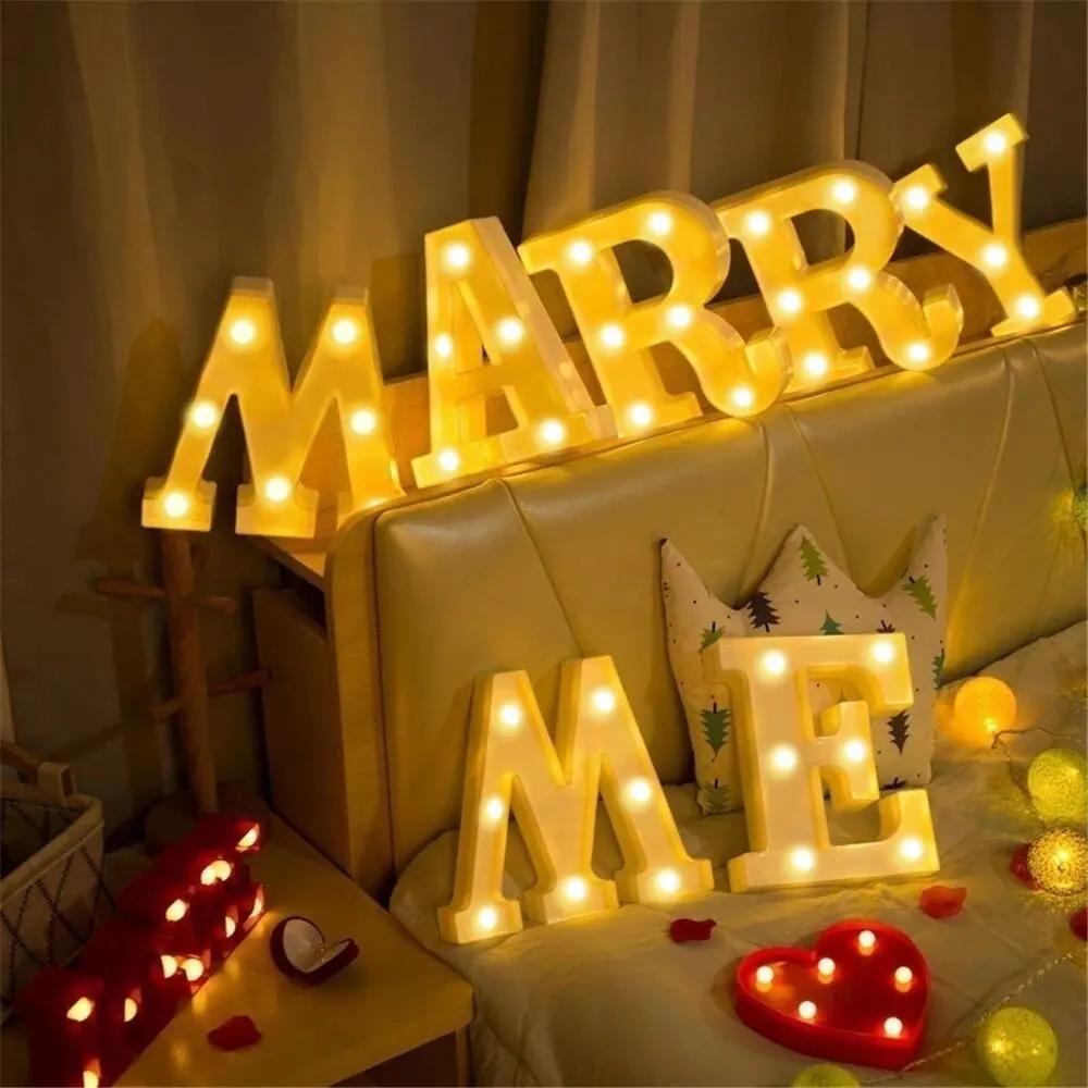Charming 16cm LED Alphabet & Number Night Lights - Battery-Powered, Warm White Glow for Cozy Home Ambiance, Weddings, Birthdays, Christmas Decor - High-Quality, Easy to Install, Lights for Decoration - The Superior Findings Depot