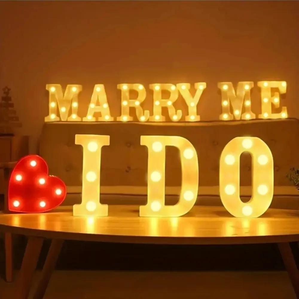 Charming 16cm LED Alphabet & Number Night Lights - Battery-Powered, Warm White Glow for Cozy Home Ambiance, Weddings, Birthdays, Christmas Decor - High-Quality, Easy to Install, Lights for Decoration - The Superior Findings Depot