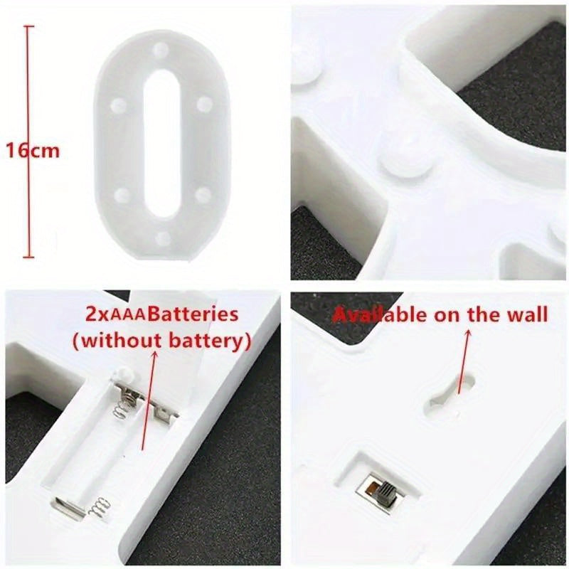 Charming 16cm LED Alphabet & Number Night Lights - Battery-Powered, Warm White Glow for Cozy Home Ambiance, Weddings, Birthdays, Christmas Decor - High-Quality, Easy to Install, Lights for Decoration - The Superior Findings Depot