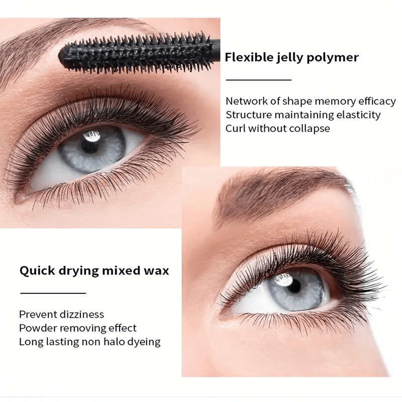 3D Fiber Mascara - Long Black Lash Extension, Waterproof Eye Makeup, Curling & Defining, All Skin Types, Smudge-Proof Formula, Long-Lasting Wear - The Superior Findings Depot