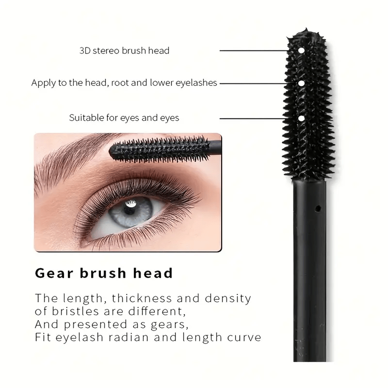 3D Fiber Mascara - Long Black Lash Extension, Waterproof Eye Makeup, Curling & Defining, All Skin Types, Smudge-Proof Formula, Long-Lasting Wear - The Superior Findings Depot