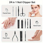 A Set of Nail Clippers And Grooming Tools with 8/15/24pcs, Includes a Portable Travel Case, Clippers, And Scissors, a Professional Foot Nail Trimming Kit, And a Travel Grooming Tool Set. - The Superior Findings Depot