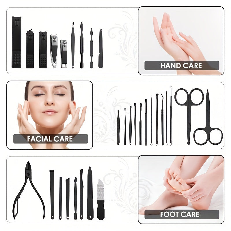 A Set of Nail Clippers And Grooming Tools with 8/15/24pcs, Includes a Portable Travel Case, Clippers, And Scissors, a Professional Foot Nail Trimming Kit, And a Travel Grooming Tool Set. - The Superior Findings Depot