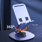 360-Degree Rotating Metal Phone Stand - Compact, Foldable & Portable Desktop Holder for All Smartphones and Tablets, Ideal Office Accessory - The Superior Findings Depot