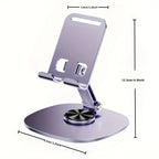 360-Degree Rotating Metal Phone Stand - Compact, Foldable & Portable Desktop Holder for All Smartphones and Tablets, Ideal Office Accessory - The Superior Findings Depot