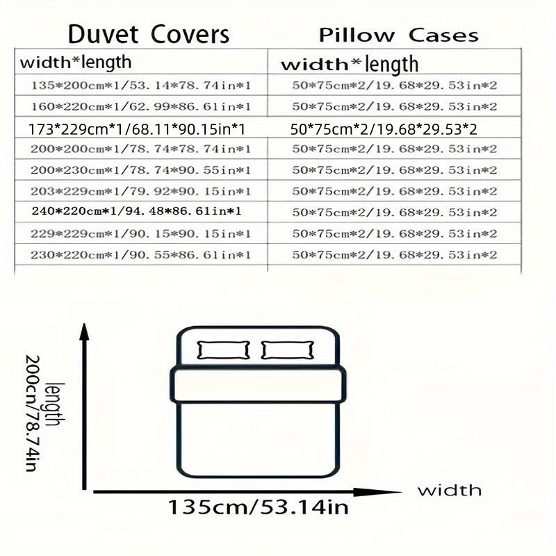 3pcs 100% Polyester Brushed Bedding Set, Floral Plant Print, Duvet Cover with 2 Pillowcases, Zipper Closure, Breathable, Machine Washable, Home Hotel Bedding Kit - The Superior Findings Depot