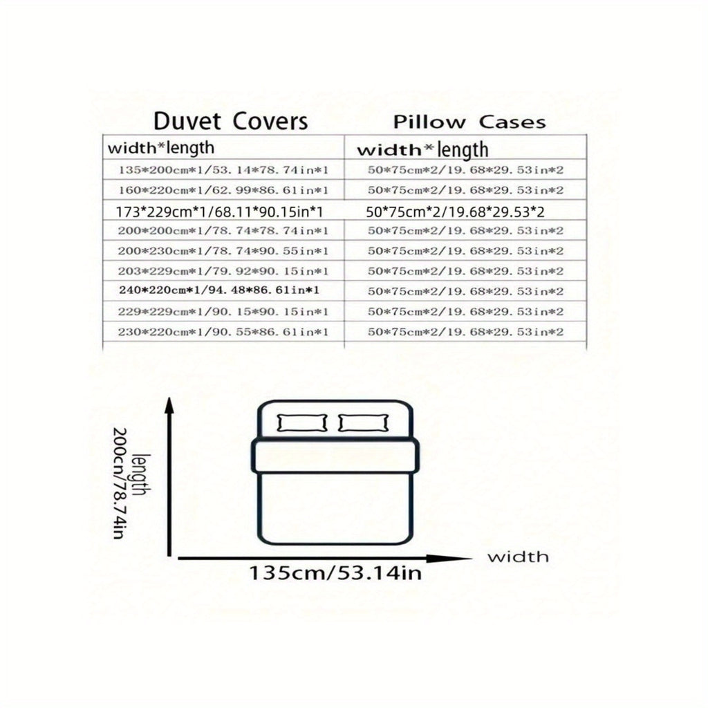 3pcs 100% Polyester Brushed Bedding Set, Floral Plant Print, Duvet Cover with 2 Pillowcases, Zipper Closure, Breathable, Machine Washable, Home Hotel Bedding Kit - The Superior Findings Depot