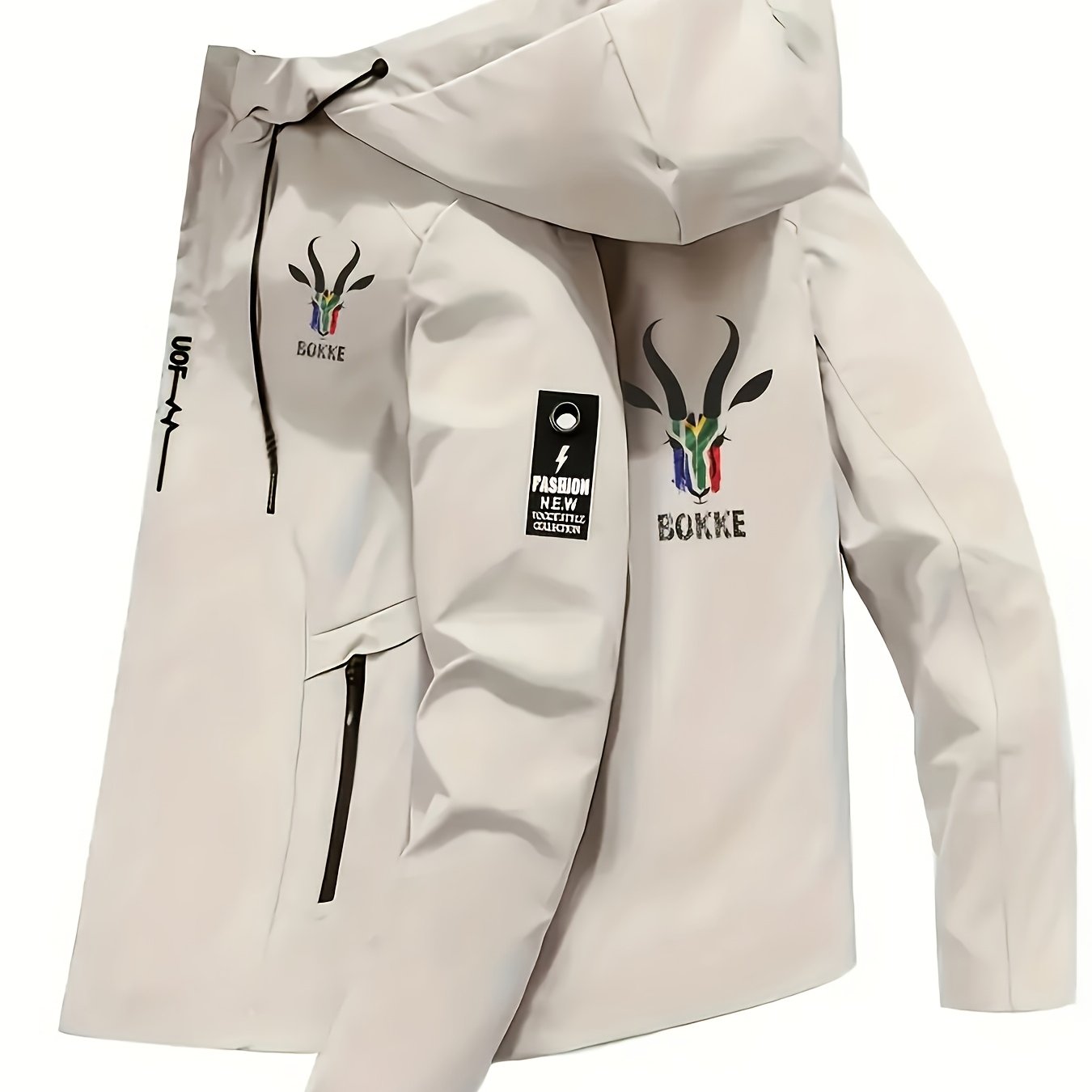 BOKKE Men's Lightweight Pilot Jacket - African Wildlife Print