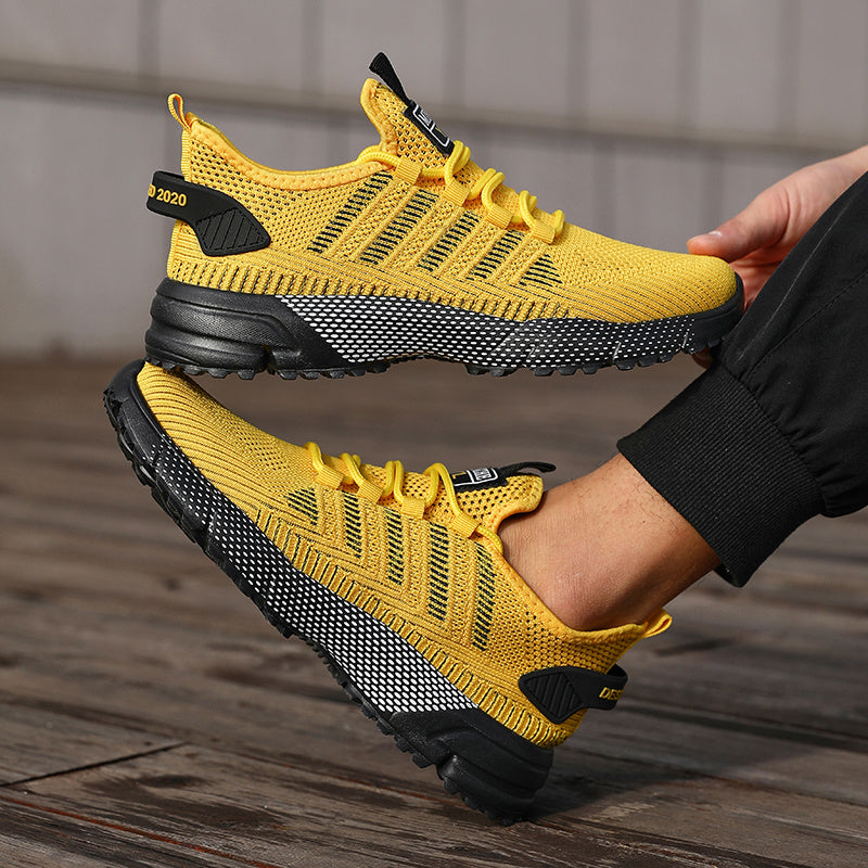 Men's Breathable Knitted Sports Shoes - Shock-Absorbing Non-Slip