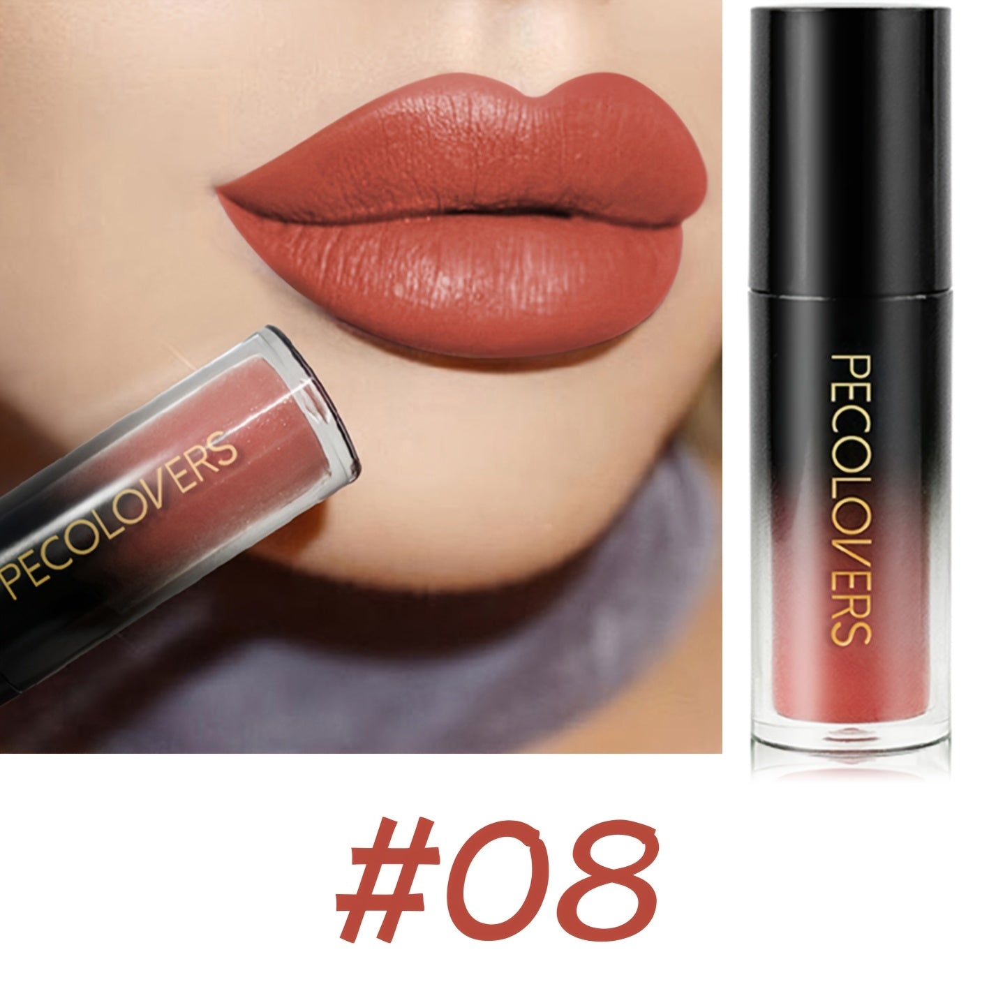 PECOLOVERS Matte Velvet Liquid Lipstick - 18 Colors, Long-Lasting Satin Finish, Creamy Formula for All Light Beige Types, Perfect for Christmas & Everyday Makeup, Everyday Makeup, Sleek Tube Design, Smooth Application - The Superior Findings Depot