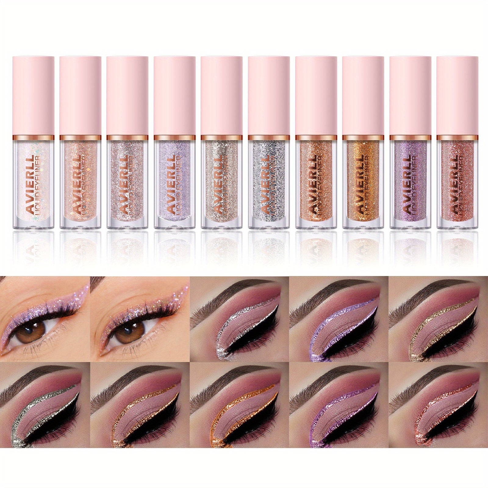 Vibrant Glitter Liquid Eyeliner Pen - Long-Lasting Waterproof Shimmer Eyeliner for Music Festival - Easy to Apply, Smudge-Proof, Fast Drying, and Highly Pigmented Eye Makeup - The Superior Findings Depot