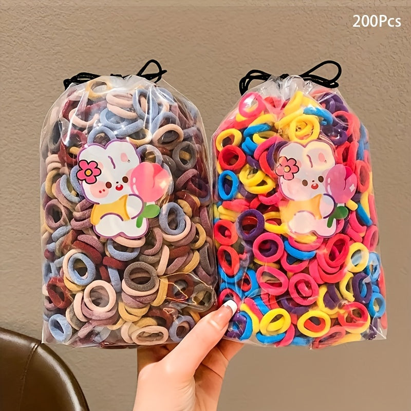 100 Pcs/Bag Children Cute Cartoon Elastic Hair Bands, Girls Lovely Srunchies Rubber Bands, Kid Hair Accessories, Ideal choice for Gifts - The Superior Findings Depot