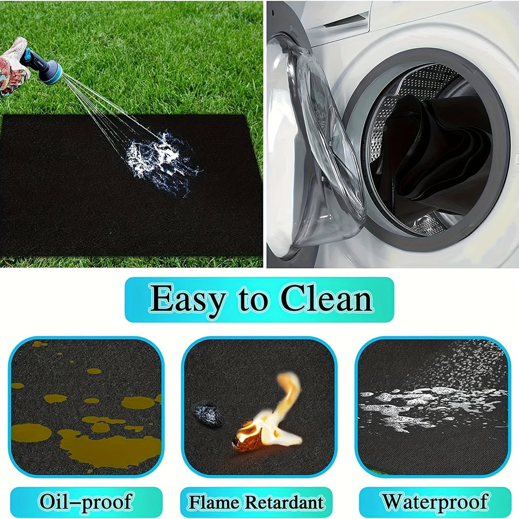 1pc of 91.44x127.0 cm barbecue mat, floor mat for barbecue, barbecue mat for outdoor barbecue deck protection, barbecue mat, reusable - The Superior Findings Depot