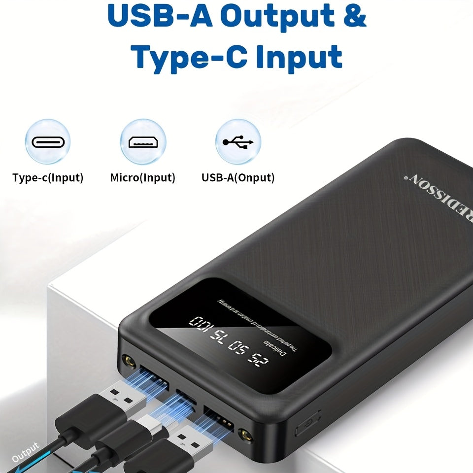 REDISSON Portable Power Bank with LED Display - Fast Charging USB-C Portable Charger, Slim Compact Design, Wireless Charging, Built-in Flashlight, Compatible with Smartphones, Tablets, Laptops - for Travel, Home, Office, Camp - The Superior Findings Depot